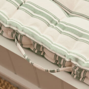 Greenfield Striped Cotton Bench Cushion, 5 of 6