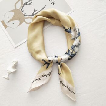 Pastel Floral Silk Polyester Scarf, 3 of 9