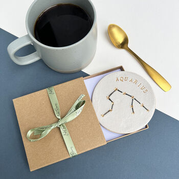 White Zodiac Constellation Star Sign Coasters, 3 of 8