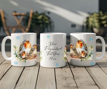 Personalised Christmas Robin Family Mug, 2 of 2