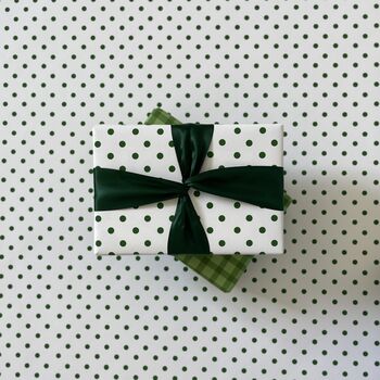 Green Polka Spotty Luxury Wrapping Paper, 3 of 6