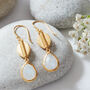 Moonstone Gold Plated Silver Coffee Bean Drop Earrings, thumbnail 2 of 9