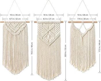 Set Of Macrame Wall Hangings Woven Tapestry, 12 of 12