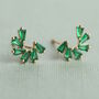 Emerald Pinwheel Stud Earrings, thumbnail 1 of 7