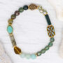 Ancient Forest Indian Agate, Amazonite And Labradorite Handmade Beaded Bracelet, thumbnail 2 of 3