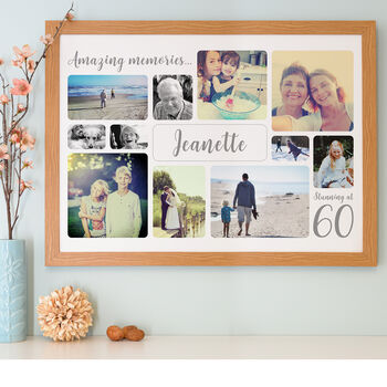 Personalised 60th Birthday Photo Collage, 6 of 10