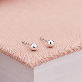 4mm Sterling Silver Ball Stud Earrings, 4 of 5
