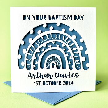 Personalised Rainbow Baptism Card, 2 of 4