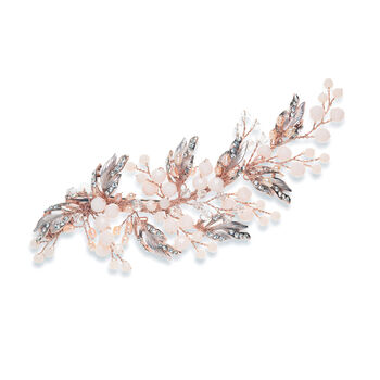 Peasblossom Rose Gold Plated Bridal Hair Clip, 2 of 7