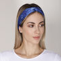 Abstract Blue Mulberry Silk Headband, thumbnail 1 of 5