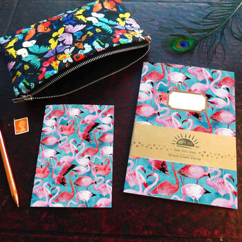 Flamboyance Of Flamingos Print A5 Notebook, 7 of 10