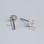 Sterling Silver Tiny Sun Stud Earrings, thumbnail 3 of 6