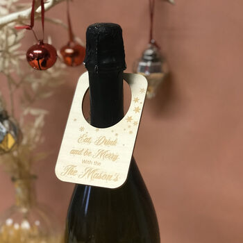 Personalised Christmas 'Be Merry' Bottle Label, 3 of 6