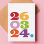 Rainbow Date Personalised Card, thumbnail 1 of 3