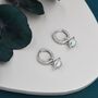 Sterling Silver White Opal Planet And Star Huggie Hoop Earrings, thumbnail 10 of 11