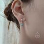 Genuine Lapis Lazuli Bead Huggie Hoop Earrings, thumbnail 6 of 9