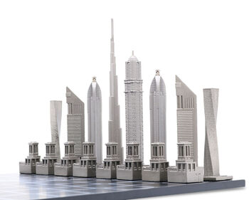Stainless Steel Skyline Chess Set – Dubai Edition, 4 of 6