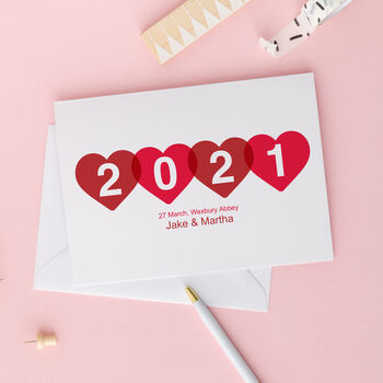 Personalised Heart Date Anniversary Or Valentines Card, 2 of 5