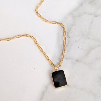 The Rectangle Black Onyx Necklace, 4 of 9