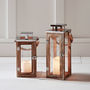 Set Of Two Salcombe Wooden Candle Lanterns, thumbnail 1 of 5