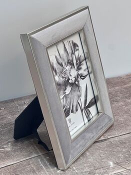 Isaac Jacobs Grey Velvet Photo Frame, Five X Seven, 3 of 3