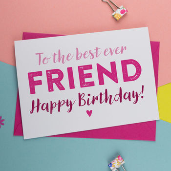 Bff Best Friend Birthday Card In Pink And Blue By A Is For Alphabet ...
