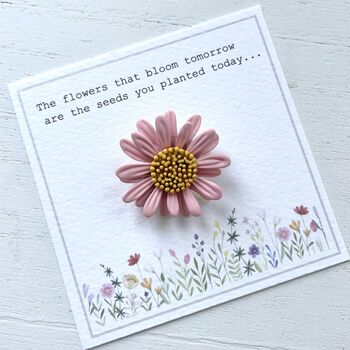 Teacher Gift Daisy Brooch On Bespoke Gift Card, 2 of 12