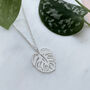 Silver Plated Monstera Leaf Necklace, thumbnail 2 of 4