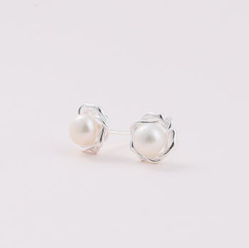 Sterling Silver Pearl Earrings For Nana, 5 of 7