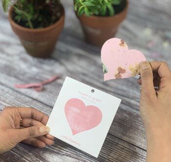 Plant A Heart Pink Seed Paper Card, 2 of 6