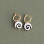 Lightweight White Marble Swirl Gold Hoop Earrings, thumbnail 2 of 3
