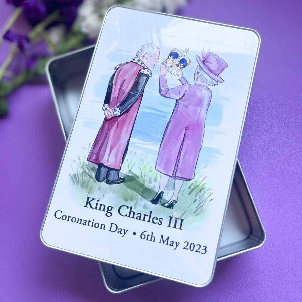 King Charles Coronation Metal Storage Tin By by Molly&Izzie