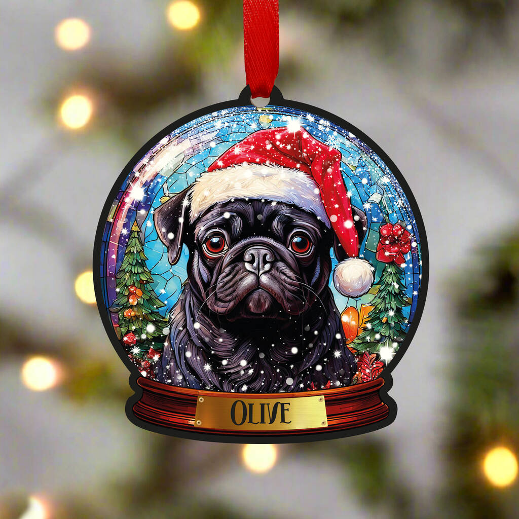 Pug Dog Tree Decoration, 1 of 6