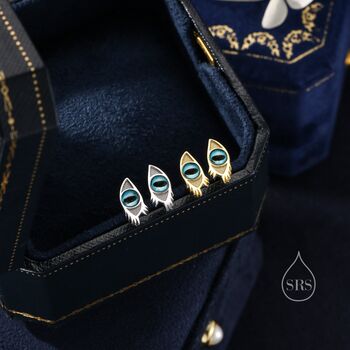 Sterling Silver Evil Eye Stud Earrings, 6 of 11