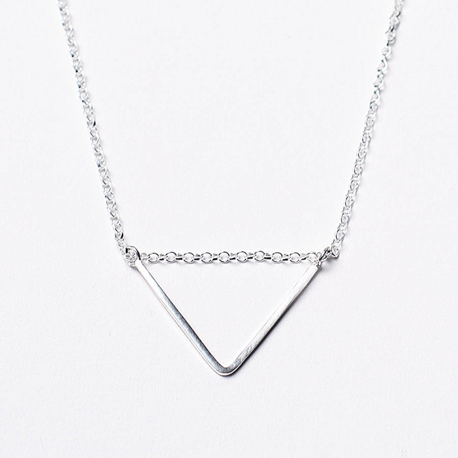 sterling silver chevron necklace by jewellery
