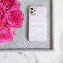 Grey And White Personalised Glossy Phone Case, thumbnail 5 of 5
