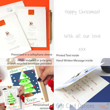 Personalised Festive Tree Family Christmas Card, 7 of 7