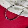 925 Silver Black Beaded Evil Eye Nazar Payal Anklet, thumbnail 2 of 5