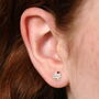Sterling Silver Crystal Cupcake Stud Earrings, thumbnail 3 of 3