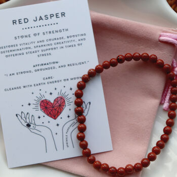 Red Jasper Crystal Bracelet – Grounding And Strength Gift, 2 of 5