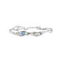 Handmade Dainty Silver Blue Fire Opal Flower Bracelet, thumbnail 8 of 8