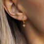 Elsa. Gold Pavé Star Hoop Earrings, thumbnail 1 of 5