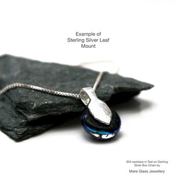 Round Pink Glass Pendant On Sterling Silver Necklace, 6 of 12