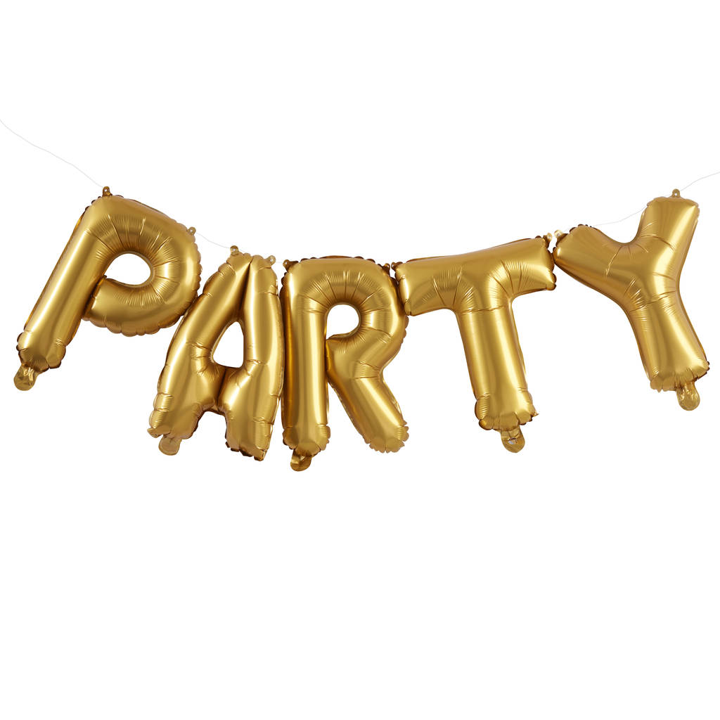 Gold Foiled Party Balloon Bunting Decoration By Ginger Ray