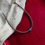 925 Silver Black Beaded Evil Eye Nazar Payal Anklet, thumbnail 3 of 5