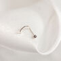 Sterling Silver 2mm Ball 24 Ga Nose Screw Stud, thumbnail 2 of 4