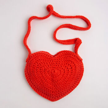 Red Heart Bag Crochet Kit Heart Research UK Charity, 4 of 7