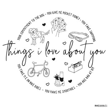 Personalised Things I Love About Dad Hand Drawn Print, 2 of 5