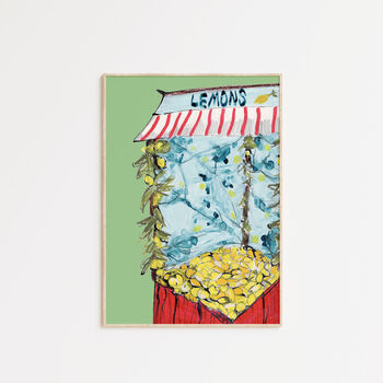 Lemon Market Stall Illustrated Art Print, 2 of 6