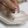 Sterling Silver Designer Round Pearl Studs, thumbnail 1 of 10